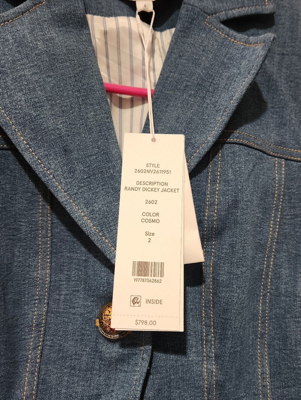Veronica Beard Randy Denim Dickey Jacket Size 2 New With Tag - Picture 7 of 8